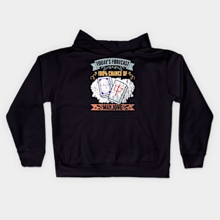 Retro Today's Forecast 100% Chance Of Mahjong A Mahjong Fan Kids Hoodie